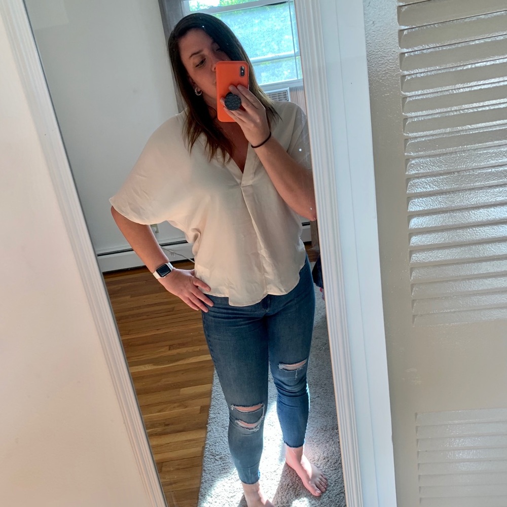 Sheer v-neck shirt